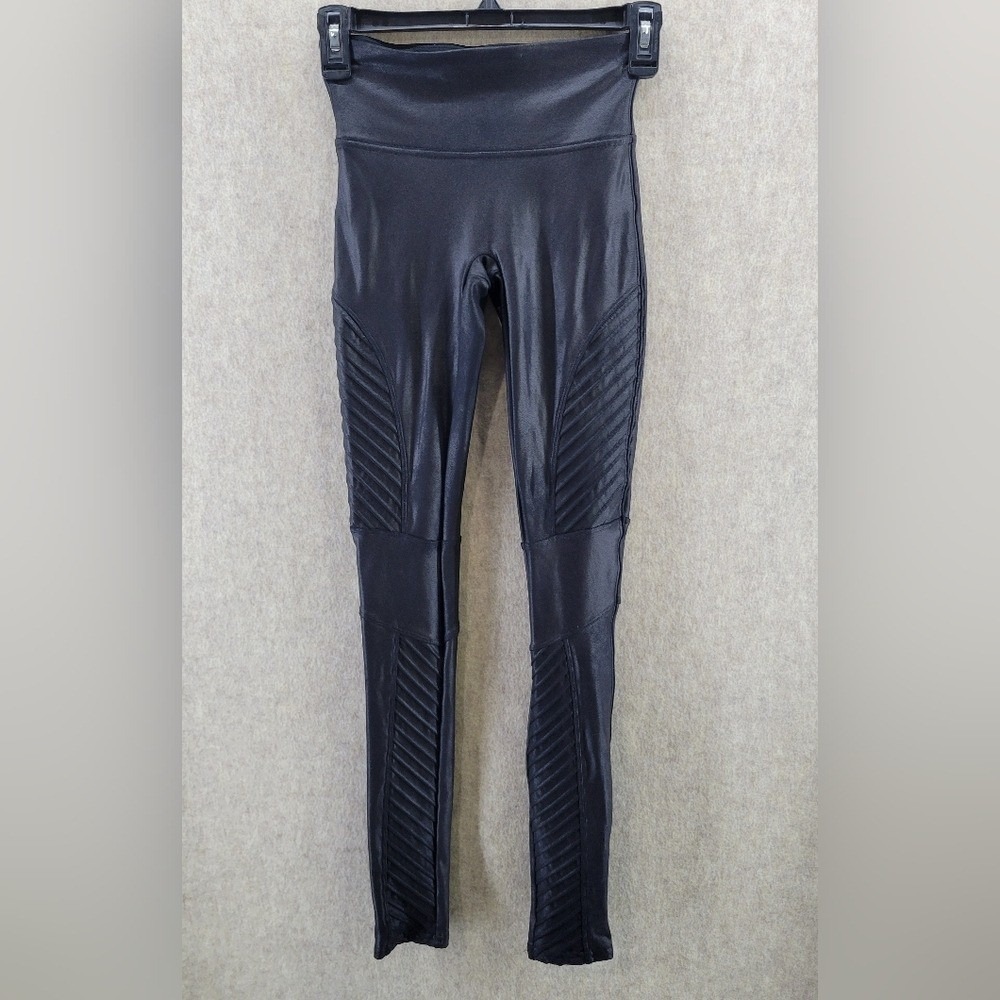 Spanx Faux Leather Moto Leggings, Size XS , Black